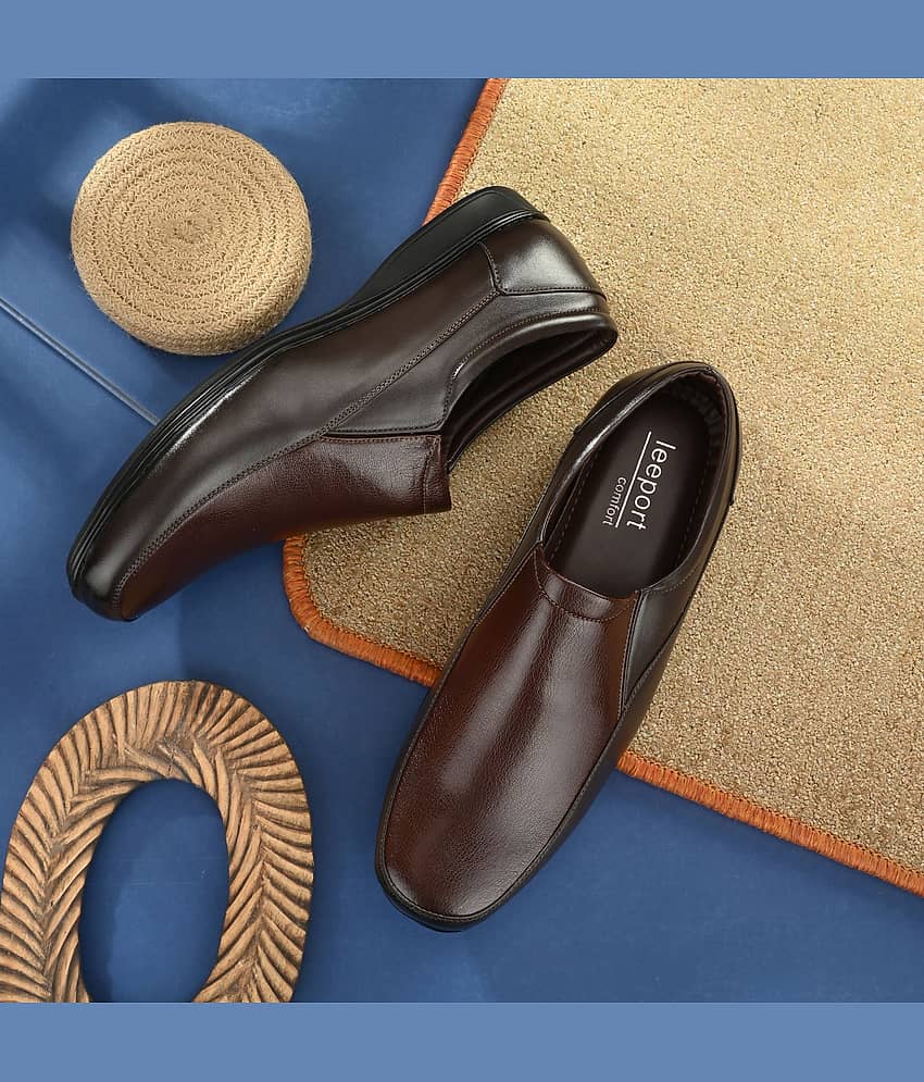 Leeport - Brown Men's Slip On Formal Shoes