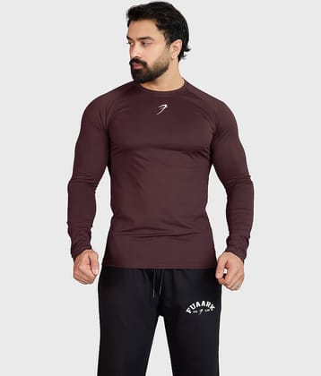 Fuaark Brown Polyester Slim Fit Men's Sports T-Shirt ( Pack of 1 )