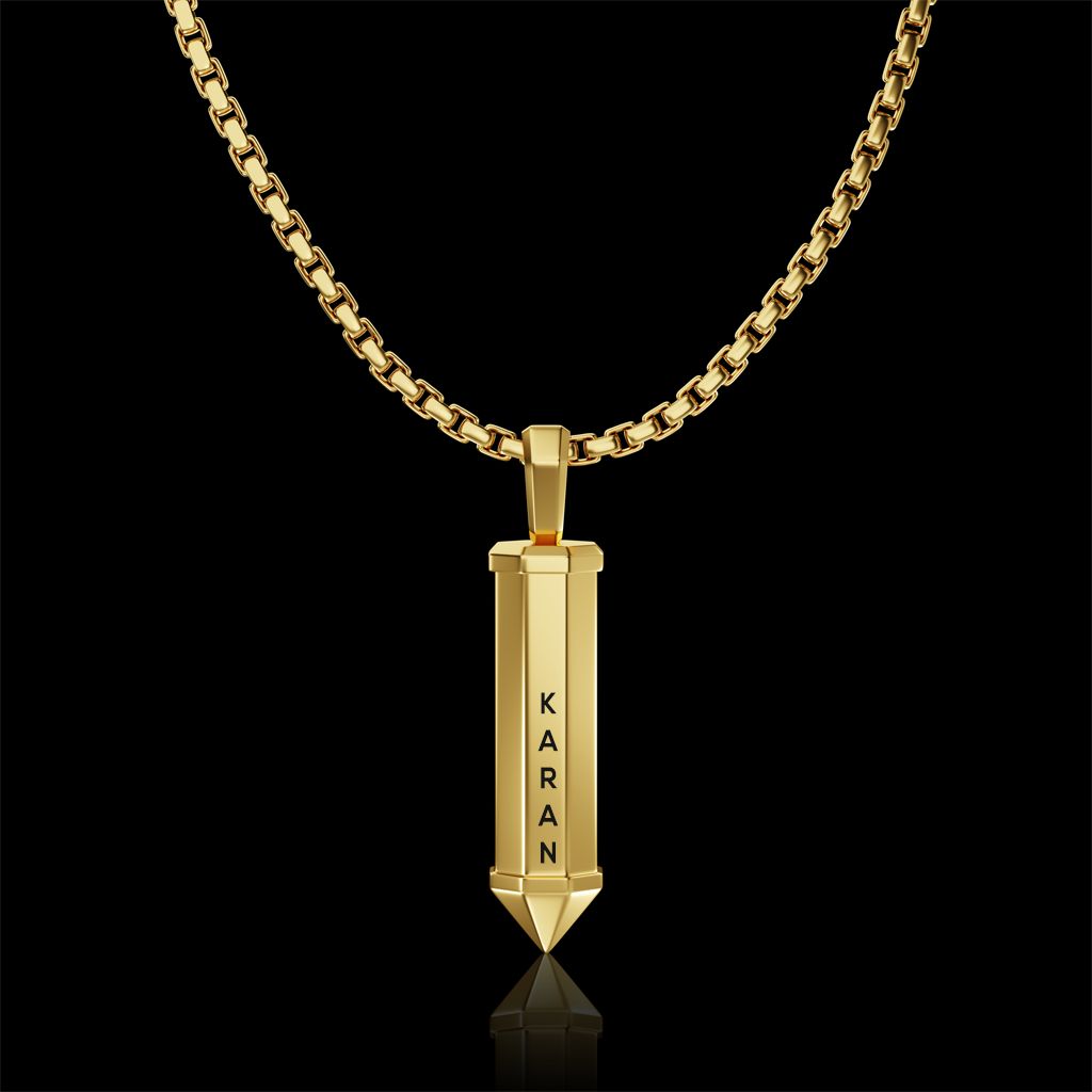 Personalised Hex Locket for Men-Gold