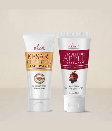 Alna Kesar Chandan Face Wash with Mulberry Apple Face Wash 75ml Each , Pack of 2