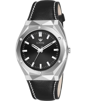 Lorenz Black Leather Analog Men's Watch