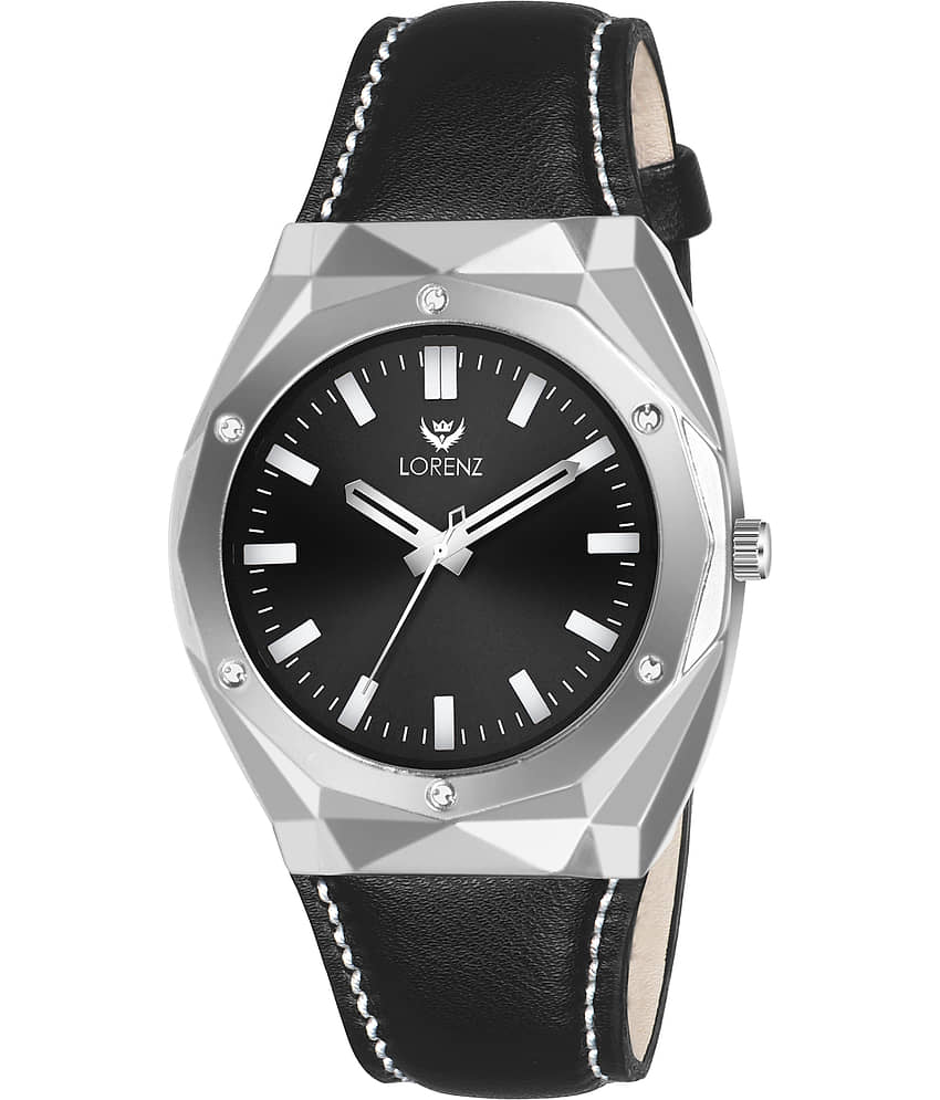 Lorenz Black Leather Analog Men's Watch