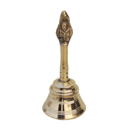 Brass Pooja Hand Bell, Garun Ghanti, Height : 5.5 Inch (FMAS676 E)