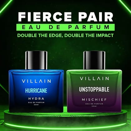Villain Hurricane Hydra and Unstoppable Mischief EDP Combo 2 x 50ml