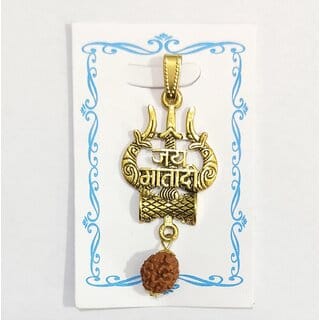 Jai Mata Di Pendant 1 Gram Gold-Plated Elegant Designer Pendant for Men Women, Traditional Style