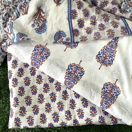 Pure Cotton Unstitched Suit With Cotton Dupatta