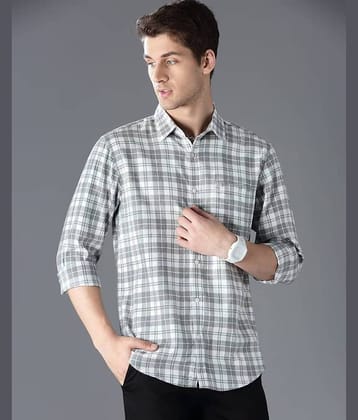 IQIVLI Cotton Blend Regular Fit Checks Full Sleeves Men's Casual Shirt - Grey ( Pack of 1 )