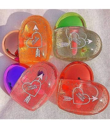 Adbeni Heart Shape Lip Gloss Tint, 6ml For Dry And Chapped Lips, Pack Of 4 (Assorted)