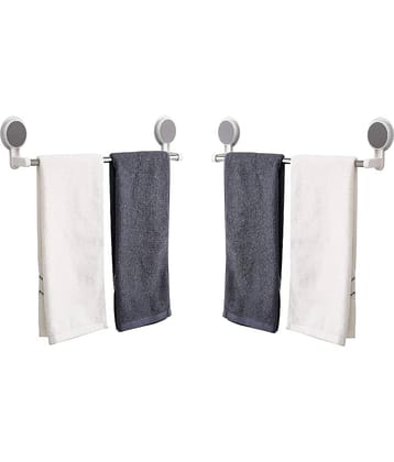NCMART 2 Pcs Wall Mounted Self Adhesive Magic Sticker Towel Holder in Bathroom/Towel Rod for Bathroom/Hangers for Clothes/Cloth Hanger for Wall/Towel Stand/Towel Napkin (Towel Rack)