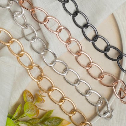 Aluminium Size 20 Mm Width 1 Meter Chain Women Unisex-GOLD