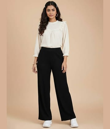 DTR FASHION Women Cotton Blend Korean Trousers ( Black )