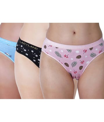 Ladyland Pack of 3 Cotton Briefs For Women ( Multicolor )