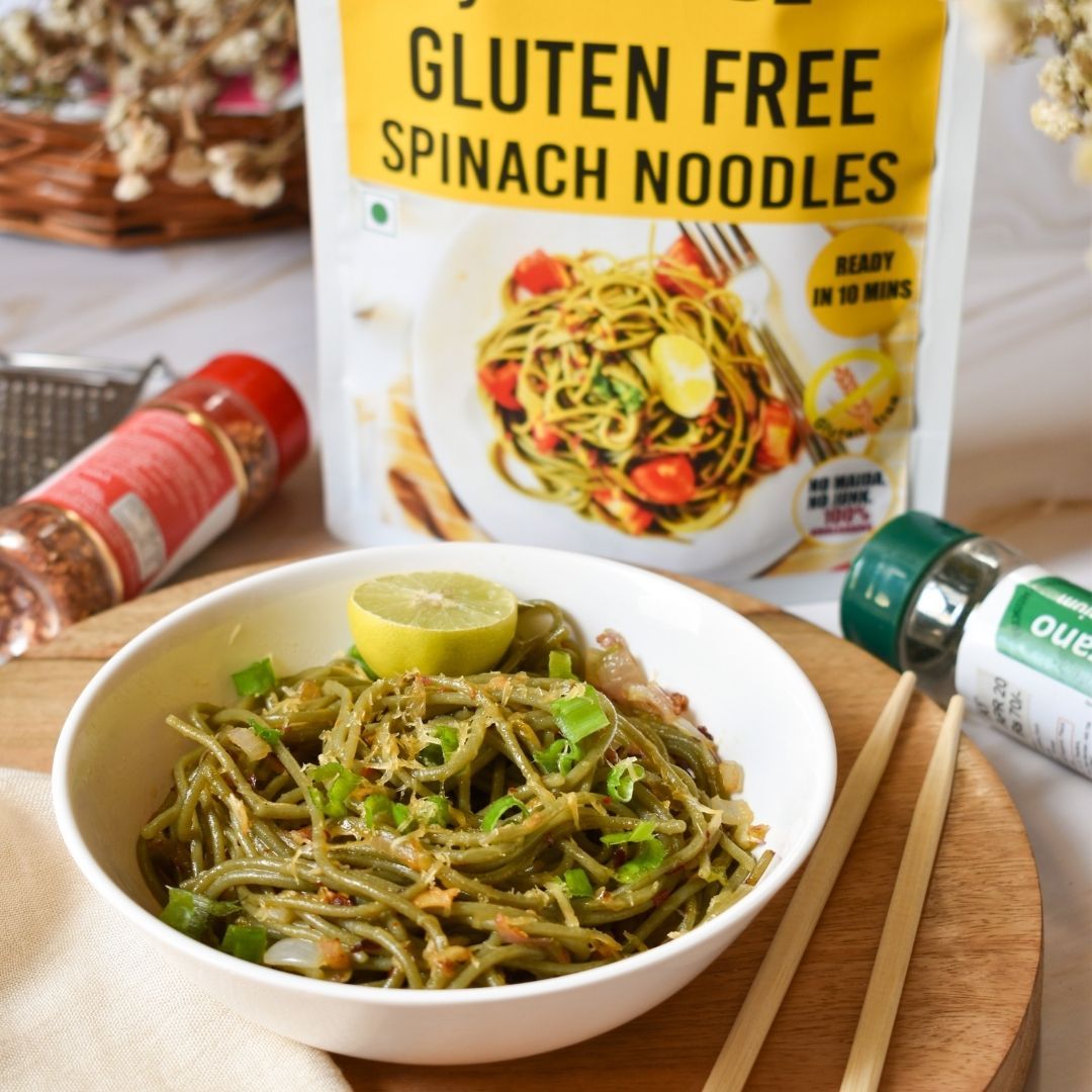 Gluten Free Spinach Noodles - Ready in 5 Mins - 100g-Pack of 3