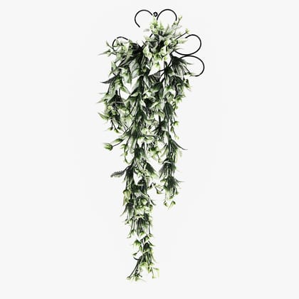 Foliyaj Artificial White Vine with Metal Wall Stand|Bonsai Tree|Artificial Flower|with Pot|Home D�cor for Living Room Home Office Shop|House|Gift|Decoration