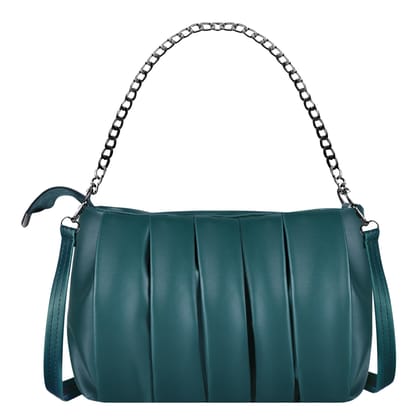Green Designer Faux Leather Handbag For Women And Girls HB30
