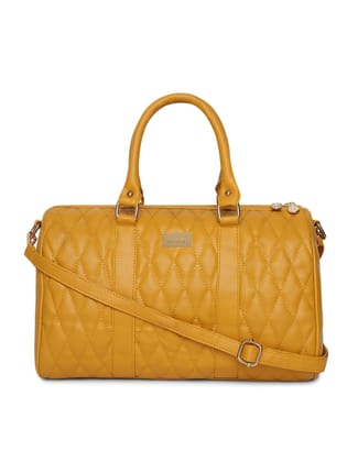 Loes Quilted Tassel Handbag-Mustard