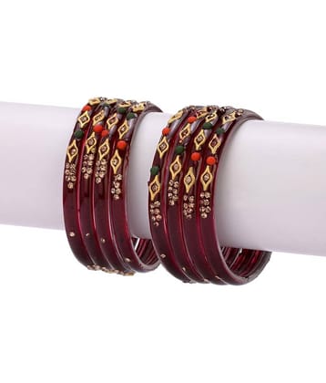 AFAST Maroon Kada Set ( Pack of 8 )