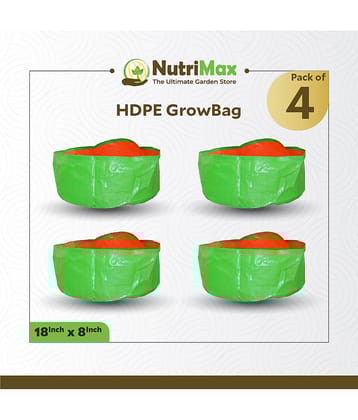 Nutrimax 200 GSM HDPE Grow Bags 18 inch x 8 inch Pack of 4 Outdoor Plant Bag
