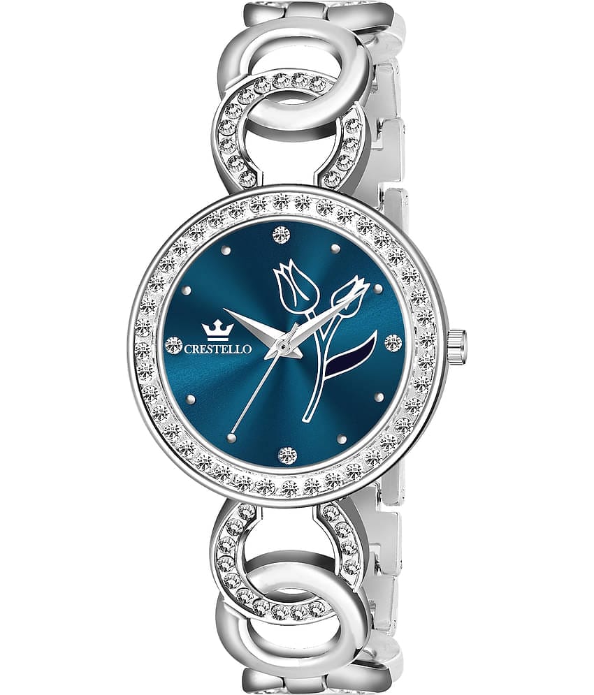 Crestello Silver Metal Analog Womens Watch
