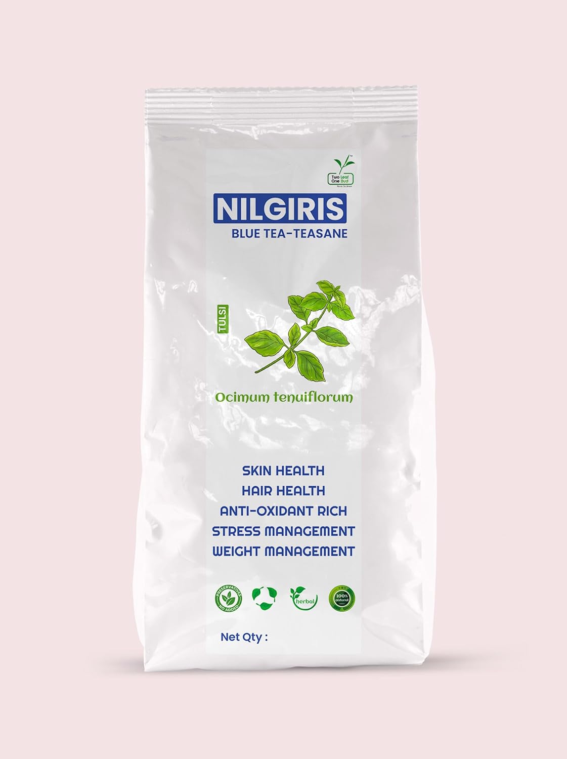 Two Leaf One Bud Nilgris Blue Tea - Teasane - Tulsi 100 Gms