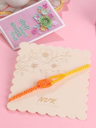 NVR Men's Multicolor Pearls Thread Rakhi with Roli Chawal Chandan & Mishri-One Size / Multicolor