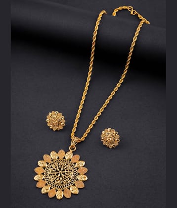 Lyriss Gold Brass Necklace Set ( Pack of 1 )