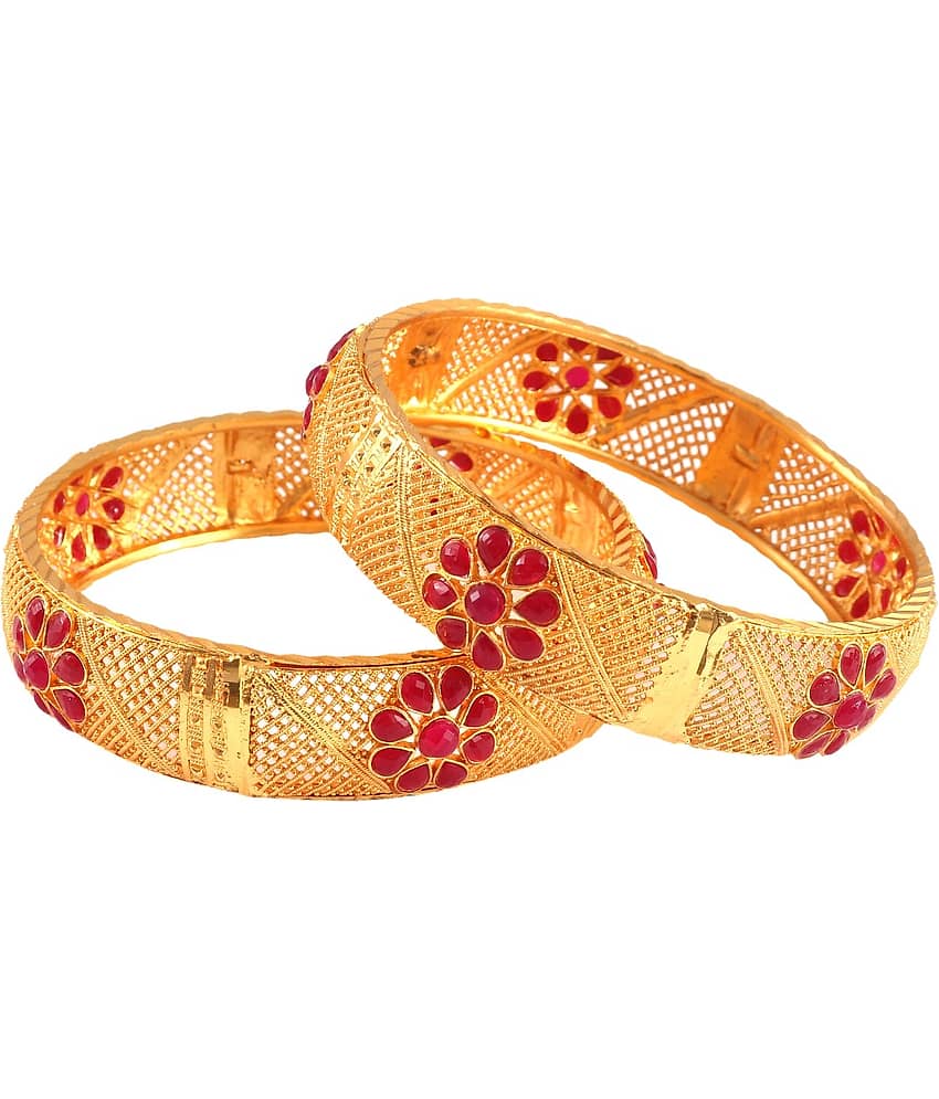 Jewar Mandi - Gold Bangle Set ( Pack of 1 )