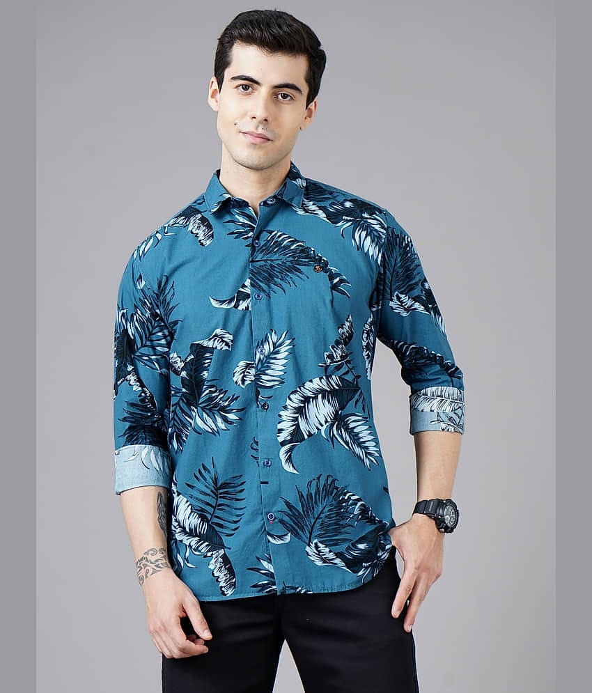 Paul Street - Blue Cotton Blend Slim Fit Men's Casual Shirt ( Pack of 1 )