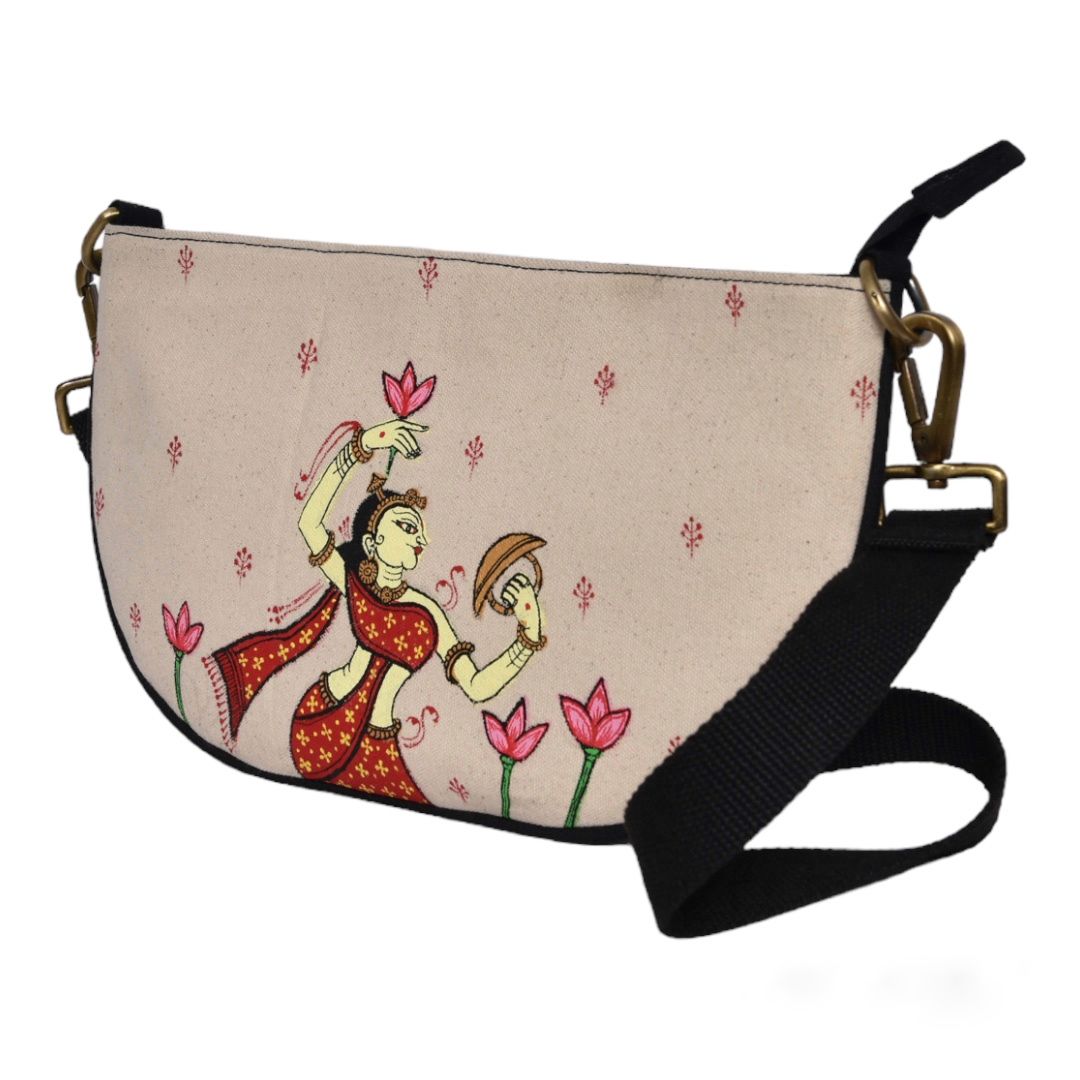 Pattachitra Flower-Adorned Woman