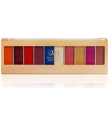Beauty Berry 10 Colors Highly Pigmented Shimmery & Matte Eyeshadow Palette 18g, Multi - 03