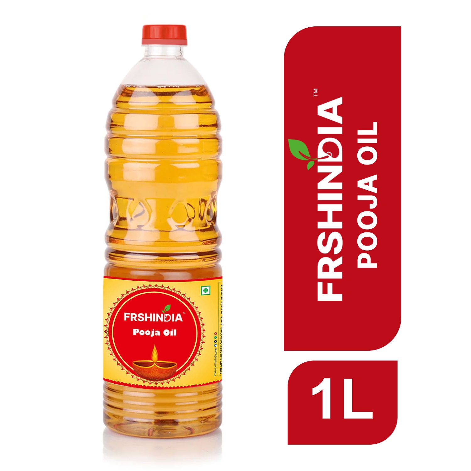 FRSHINDIA Divine Glow Pooja Oil: Illuminate Your Prayers with Purity | Sesame Oil Plastic Bottle (1 L)