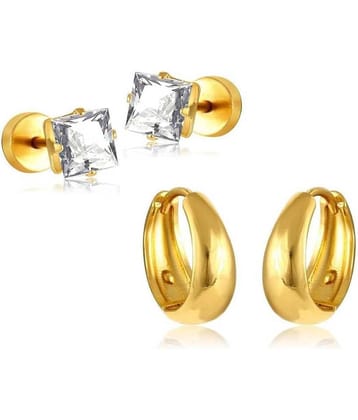 Stylish Men’s Stainless Steel Earring Set | Trendy Stud & Hoop Combo | Anti-Tarnish, Lightweight & Comfortable
