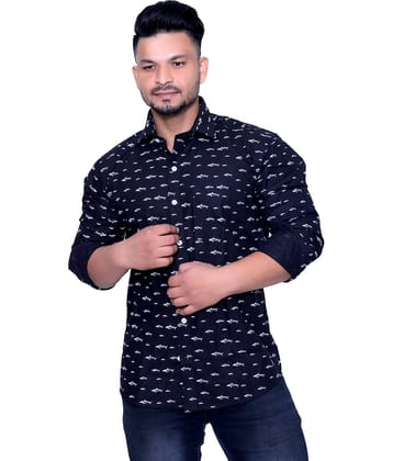Aish N Ridh Cotton Regular Fit Printed Men's Casual Shirt - Black ( Pack of 1 )