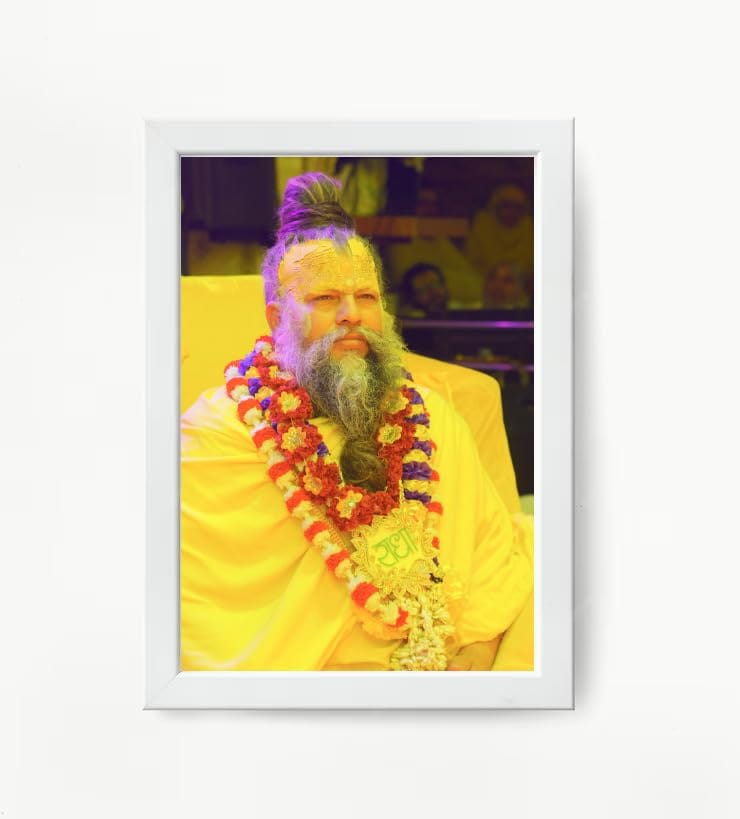 NOKKES Premanand Ji Maharaj White Religious Photo frame 5X7 Inch Photo Frame_WEW47