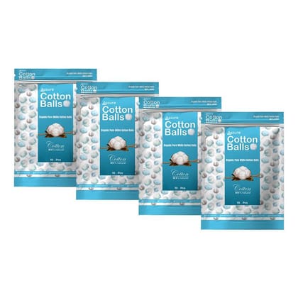 Assure Cotton Balls, 100 Pcs - Pack of 4 Assure Cotton Balls, 100 Pcs - Pack of 4