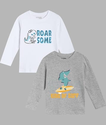 ETCHED DESIGN Pack of 1 Boys Cotton T-Shirt ( Multicolor )