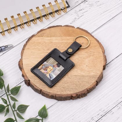 PERSONALISED PHOTO KEYCHAIN - SQUARE - BLACK-Black