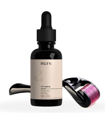 Mars by GHC Anti-Aging Serum with Retinol, Hyaluronic Acid, Vitamin C (30 ml) Derma Roller 0.5mm (Set of 2)