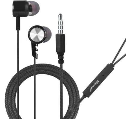 Hitage Stylish Wired Earphone Wired Earphones, Black