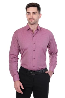 Sparrow Outfit Men's Cotton Blend Regular Fit Formal Shirt with Spread Collar Long Sleeve Beet Red