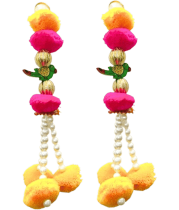 KOOGLY Handmade Door Hanging 1 ft Multi ( Pack of 2 )