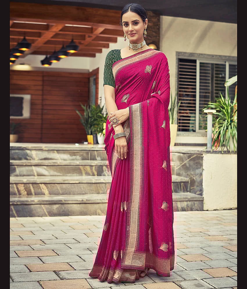 Samah Georgette Embellished Saree With Unstitched Blouse Piece ( Grey )