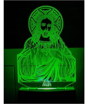 Ajanta jesus Code : 2093 3D ) Night Lamp Multi - Pack of 1