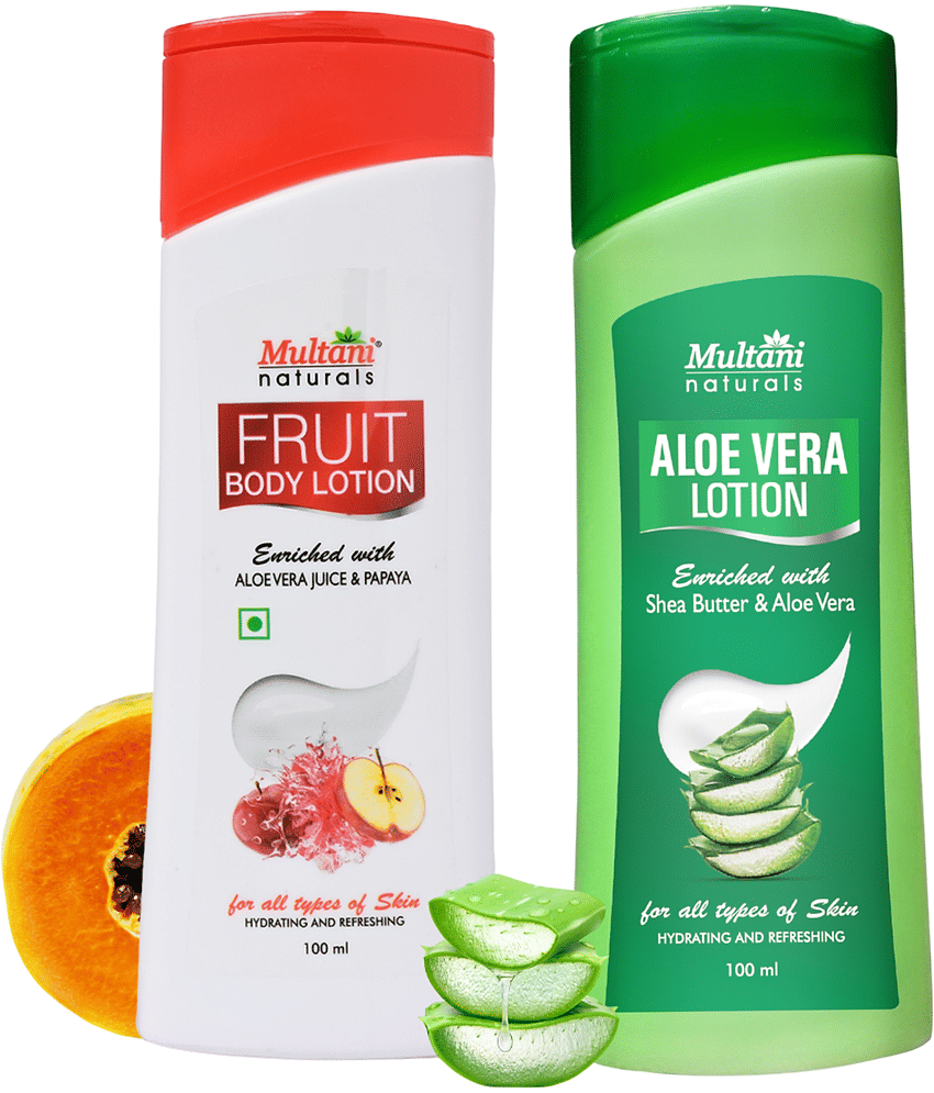 Multani Naturals Body Lotion Combo, Fruit & Aloe Vera, Deep Moisturizing, 100 Ml Each (Pack of 2)