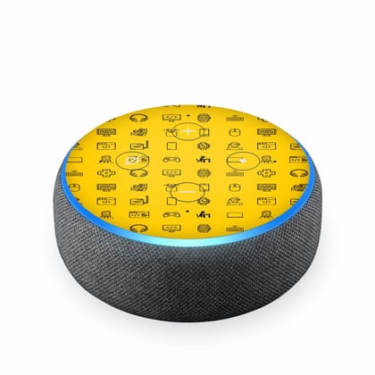 Tech Icons Yellow Skin For Amazon Echodot Tech Icons Yellow Skin For Amazon Echodot