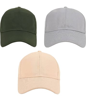 Zacharias - Multi Color Cotton Blend Men's Cap ( Pack of 3 )