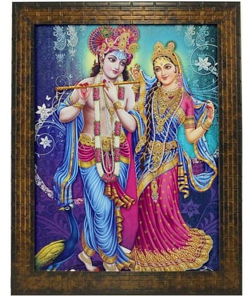 Indianara Radha Krishna Religious Synthetic Painting With Frame