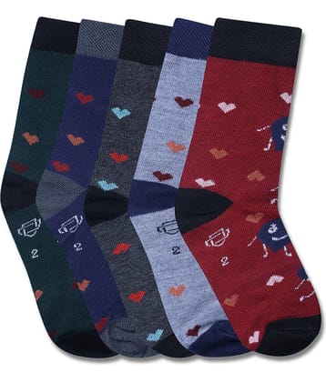 Dollar Multicolor Cotton Blend Boy's Ankle Length Socks ( Pack of 5 )