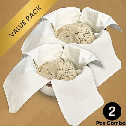 2Pcs Cotton Double Layer Roti Clothes Wrap with Flaps Solid Roti Square Flap Cover