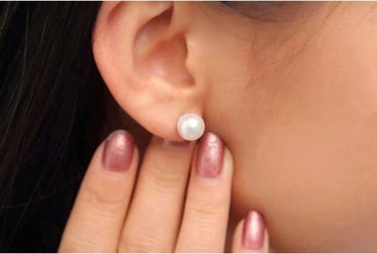 Latest Fashion Pearl Silver Plated Earrings White Pearl Metal Drops & Danglers